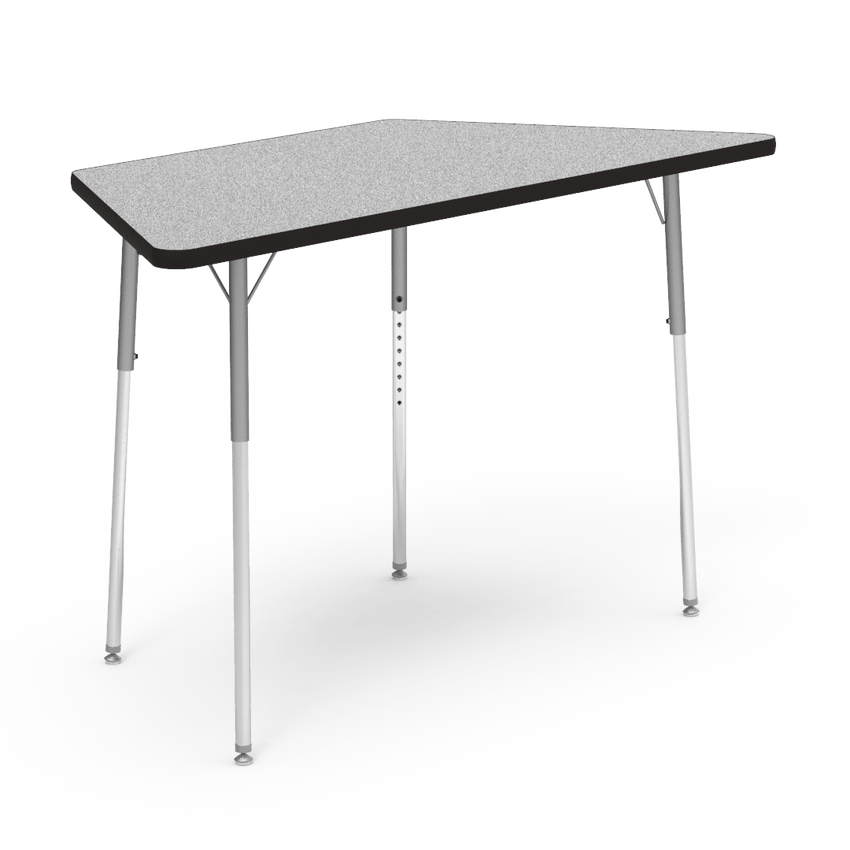 Virco 48TRAP60W- Trapezoid 30" x 60" Activity Table, 1 1/8 inch Thick Laminate Top, Adjustable WheelChair Height Legs (Virco 48TRAP60W) - SchoolOutlet