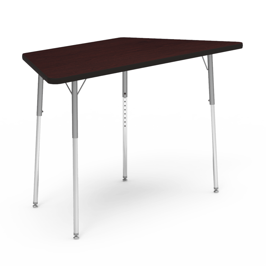 Virco 48TRAP60W- Trapezoid 30" x 60" Activity Table, 1 1/8 inch Thick Laminate Top, Adjustable WheelChair Height Legs (Virco 48TRAP60W) - SchoolOutlet