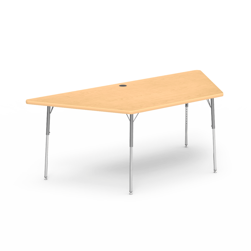 Trapezoid Activity Table with Heavy Duty Laminate Top (42"W x 84"L x 22-30"H) - SchoolOutlet