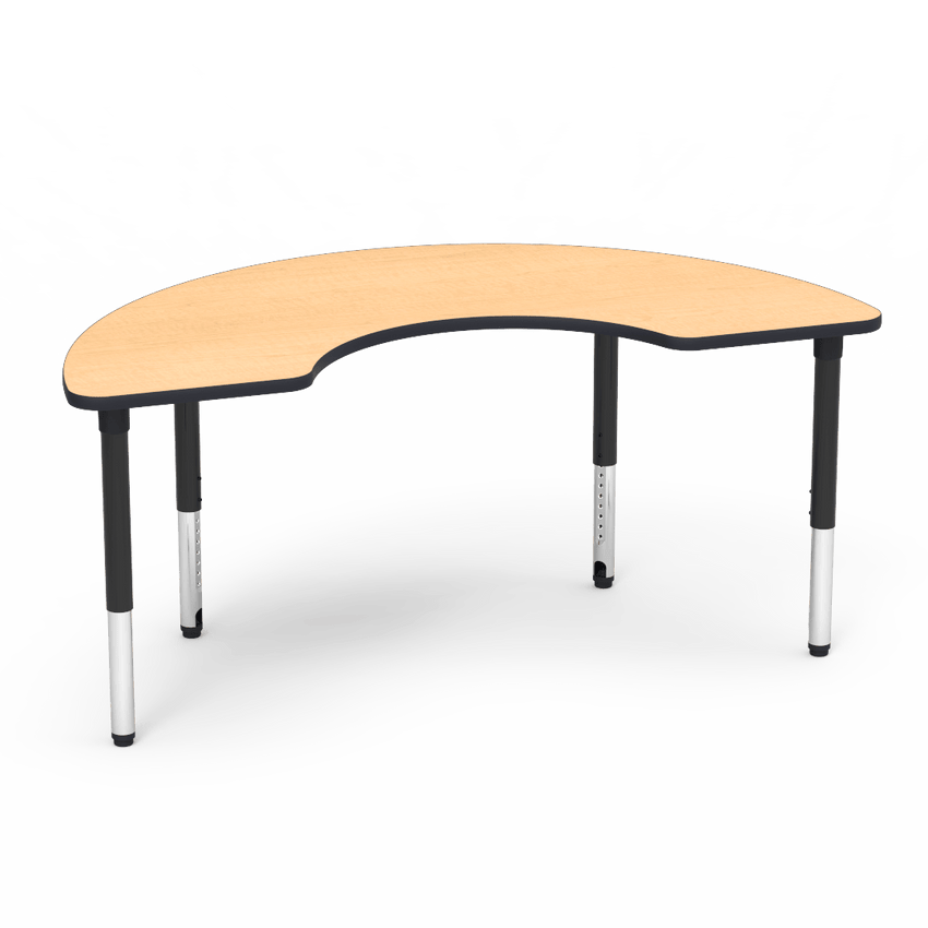 Virco 50COOP72ADJ - 5000 Series Activity Table, 36" x 72" Half-Moon Top (Virco 50COOP72ADJ) - SchoolOutlet