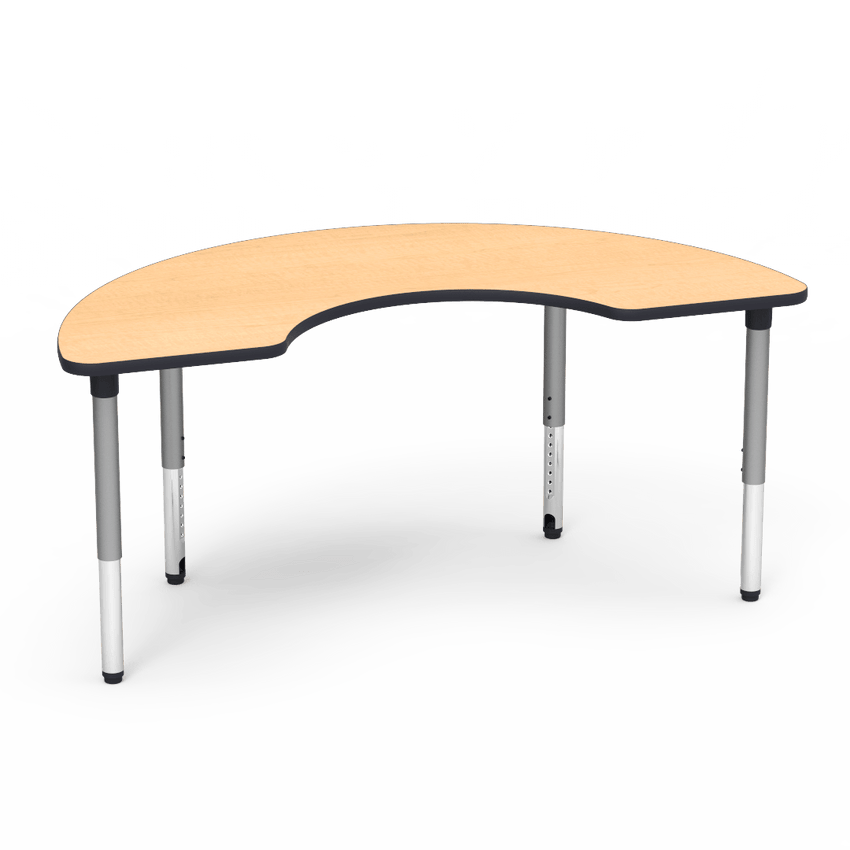 Virco 50COOP72ADJ - 5000 Series Activity Table, 36" x 72" Half-Moon Top (Virco 50COOP72ADJ) - SchoolOutlet