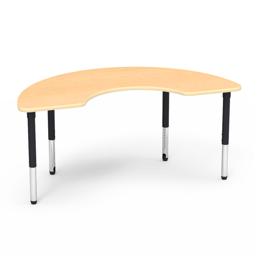 Virco 50COOP72ADJ - 5000 Series Activity Table, 36" x 72" Half-Moon Top (Virco 50COOP72ADJ) - SchoolOutlet