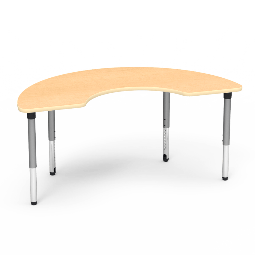 Virco 50COOP72ADJ - 5000 Series Activity Table, 36" x 72" Half-Moon Top (Virco 50COOP72ADJ) - SchoolOutlet