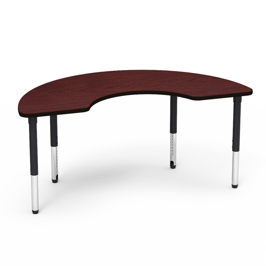 Virco 50COOP72ADJ - 5000 Series Activity Table, 36" x 72" Half-Moon Top (Virco 50COOP72ADJ) - SchoolOutlet