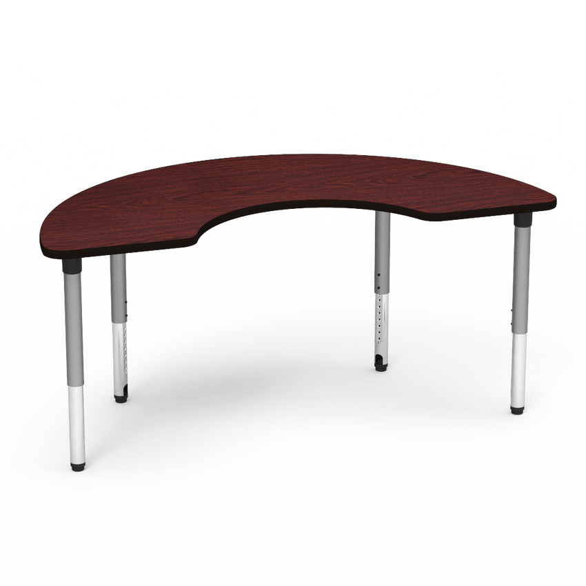 Virco 50COOP72ADJ - 5000 Series Activity Table, 36" x 72" Half-Moon Top (Virco 50COOP72ADJ) - SchoolOutlet