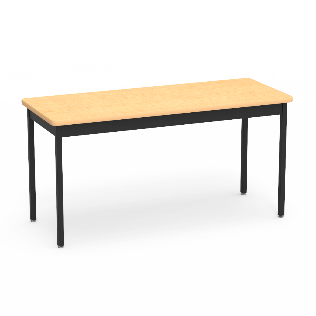 Virco 682454 Virco 6800 Series Multi Purpose Table 24 W x 54 L x 30 H Medium Oak Black Edge Char black