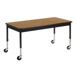 Virco 6800 Series Multi-Purpose Table w/Caster - 30"W x 60"L x 24"-34"H