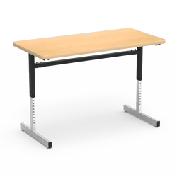 Virco 872448 Computer Table - Rectangular 24" x 48", 1 1/8" Thick Laminate Top, Height Adjusts 22" - 30"