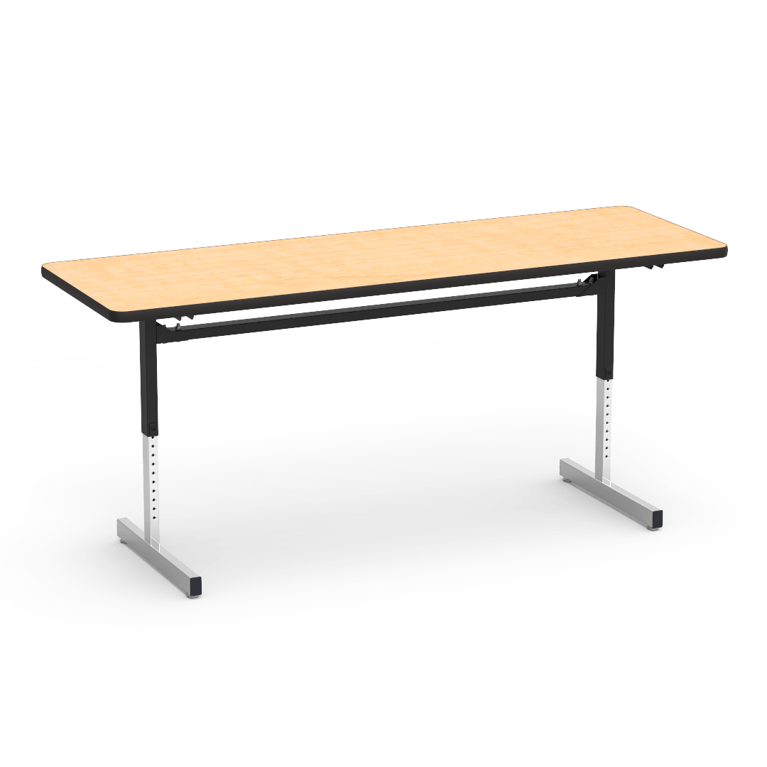 Virco 872472 - Table, 8700 series, computer table, cantilever leg, 24" x 72" x 1-1/8" high - SchoolOutlet