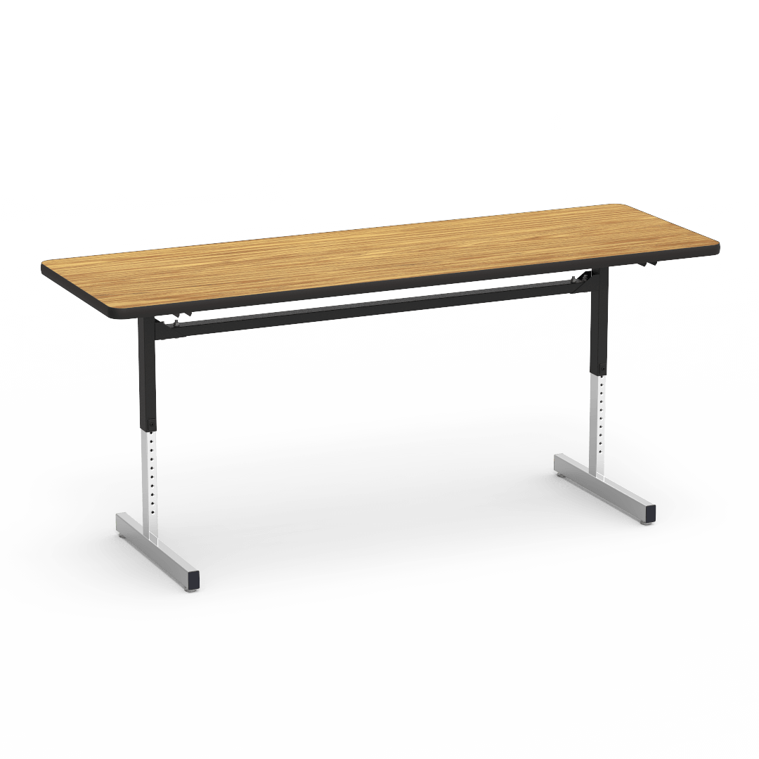 Virco 872472 - Table, 8700 series, computer table, cantilever leg, 24" x 72" x 1-1/8" high - SchoolOutlet