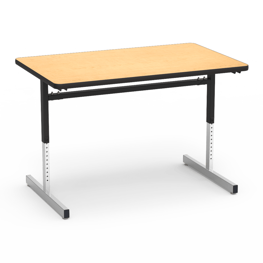 Virco 873048 - Computer Table - Rectangular 30" x 48", 1 1/8" Thick Laminate Top, Height Adjusts 22" - 30" - SchoolOutlet