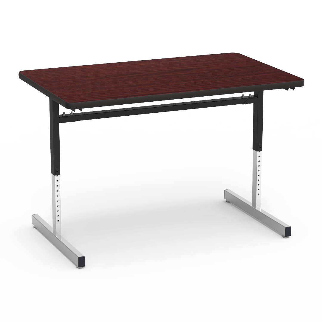 Virco 873048 - Computer Table - Rectangular 30" x 48", 1 1/8" Thick Laminate Top, Height Adjusts 22" - 30" - SchoolOutlet