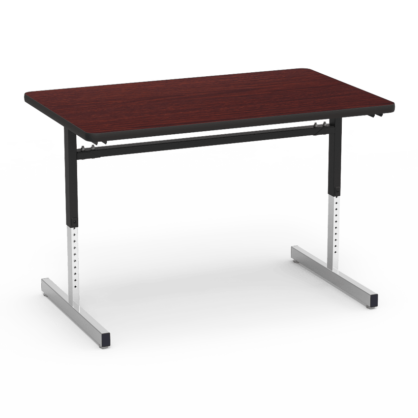 Virco 873048 - Computer Table - Rectangular 30" x 48", 1 1/8" Thick Laminate Top, Height Adjusts 22" - 30" - SchoolOutlet