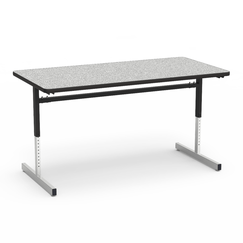 Virco 873060 - Computer Table - Rectangular 30" x 60", 1 1/8" Thick Laminate Top, Height Adjusts 22" - 30" - SchoolOutlet