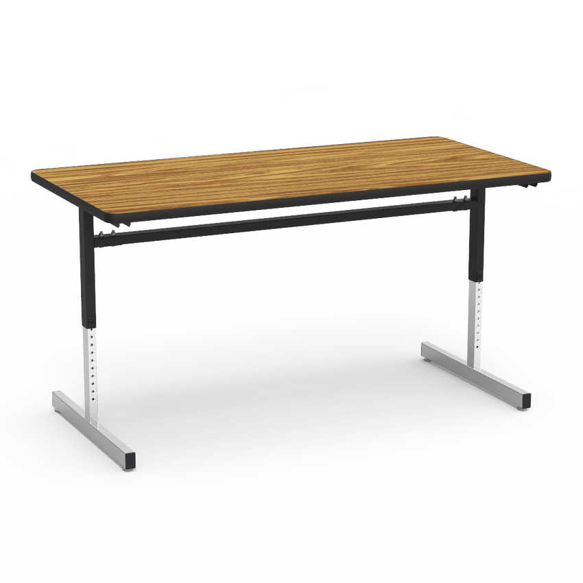 Virco 873060 - Computer Table - Rectangular 30" x 60", 1 1/8" Thick Laminate Top, Height Adjusts 22" - 30" - SchoolOutlet