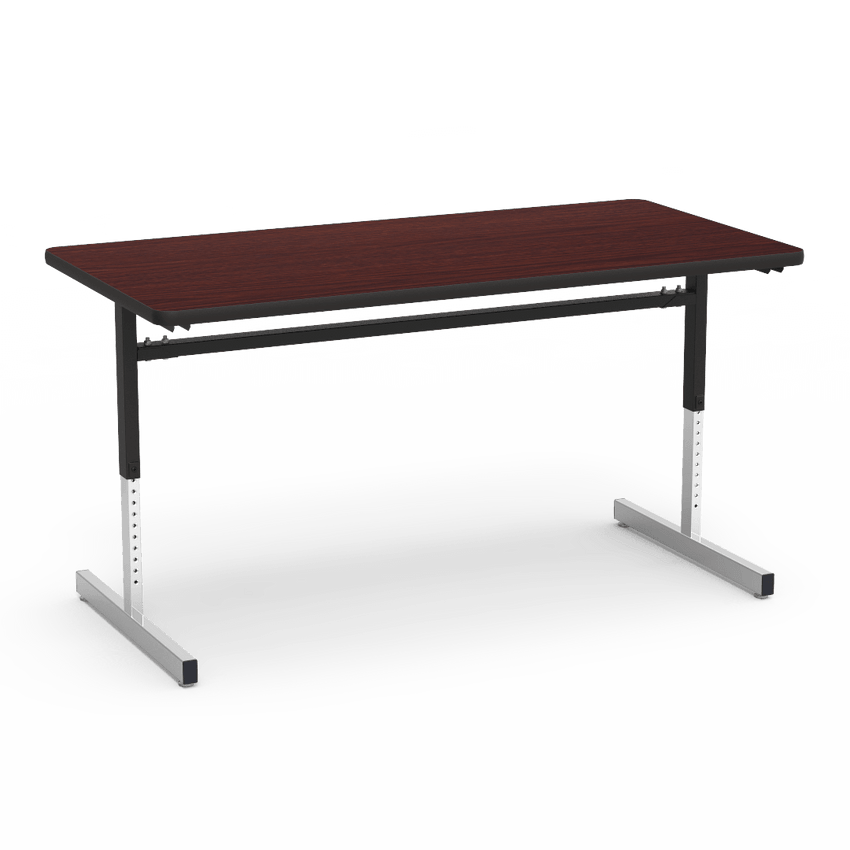 Virco 873060 - Computer Table - Rectangular 30" x 60", 1 1/8" Thick Laminate Top, Height Adjusts 22" - 30" - SchoolOutlet