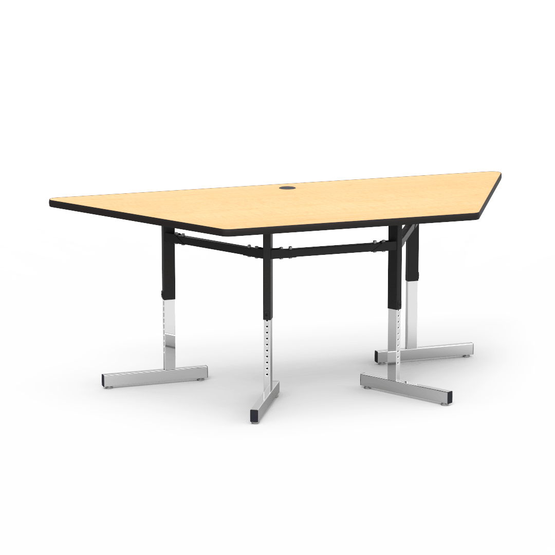 Virco 87TRAP84 - Table, 8700 series, computer table, cantilever legs, 42" x 84" trapezoid, 1-1/8" high pressure laminate particlebo ard top with backing sheet. - SchoolOutlet