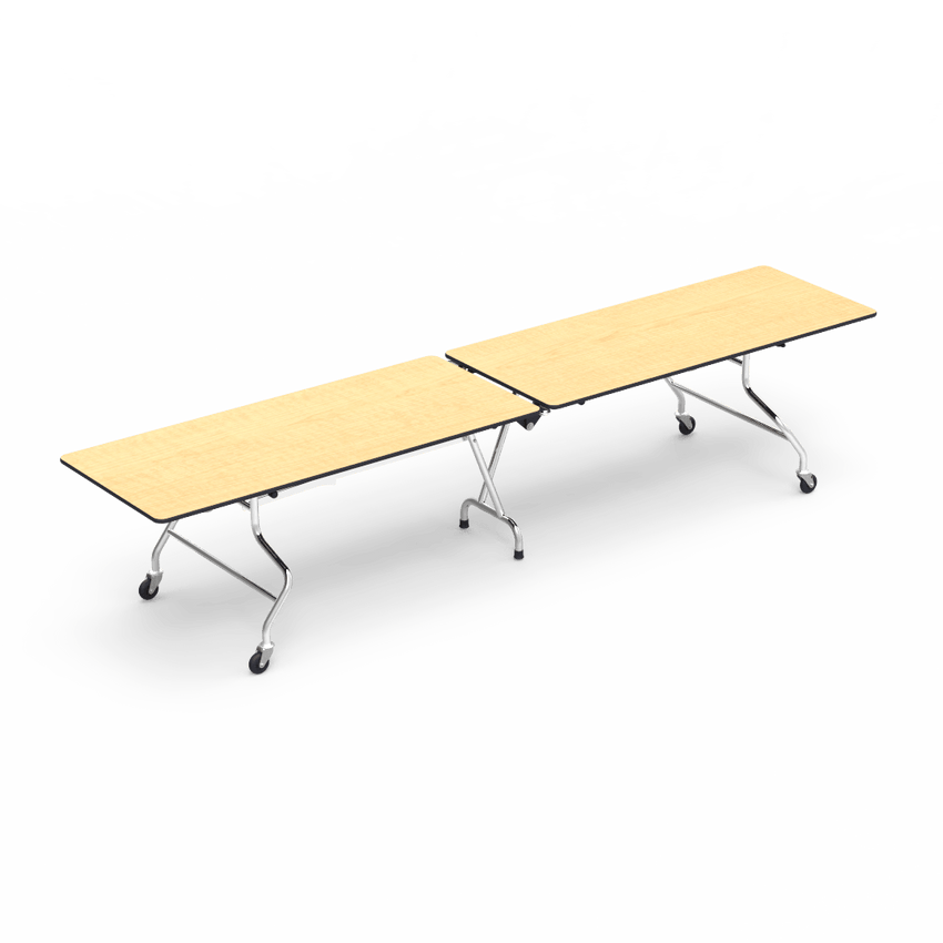 Virco MT30144 - Mobile Folding Cafeteria Table - T-mold Edge - 30"W x 12'L (Virco MT30144) - SchoolOutlet