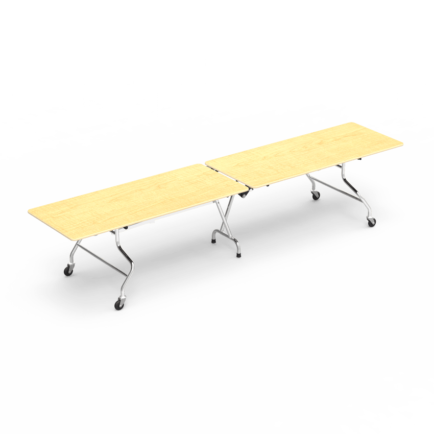 Virco MT30144 - Mobile Folding Cafeteria Table - T-mold Edge - 30"W x 12'L (Virco MT30144) - SchoolOutlet