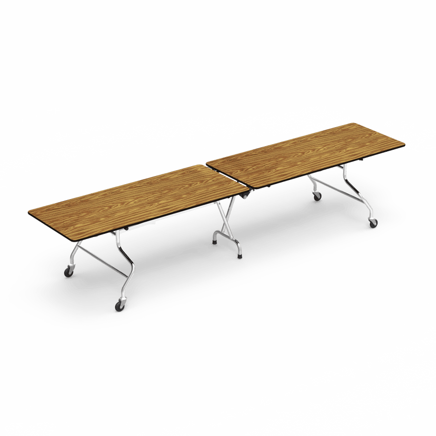 Virco MT30144 - Mobile Folding Cafeteria Table - T-mold Edge - 30"W x 12'L (Virco MT30144) - SchoolOutlet