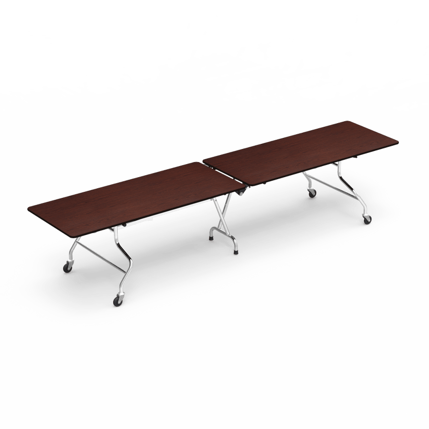 Virco MT30144 - Mobile Folding Cafeteria Table - T-mold Edge - 30"W x 12'L (Virco MT30144) - SchoolOutlet