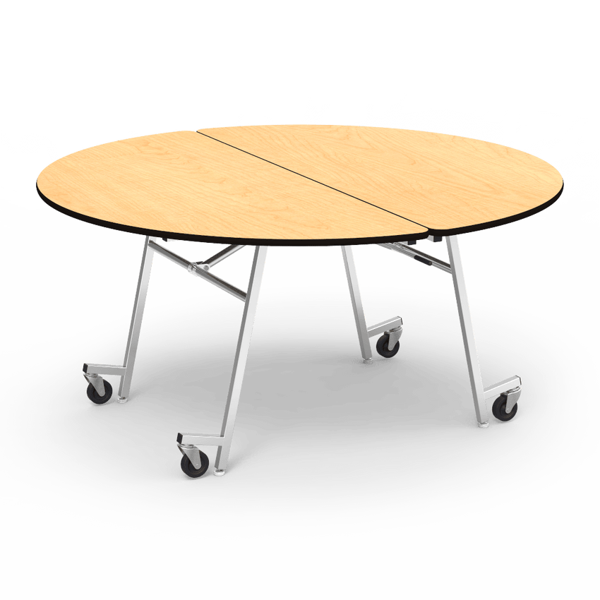 Virco MT60R - Round Mobile Folding Cafeteria Table - T-mold Edge - 60" Diameter x 29" Table Height - SchoolOutlet