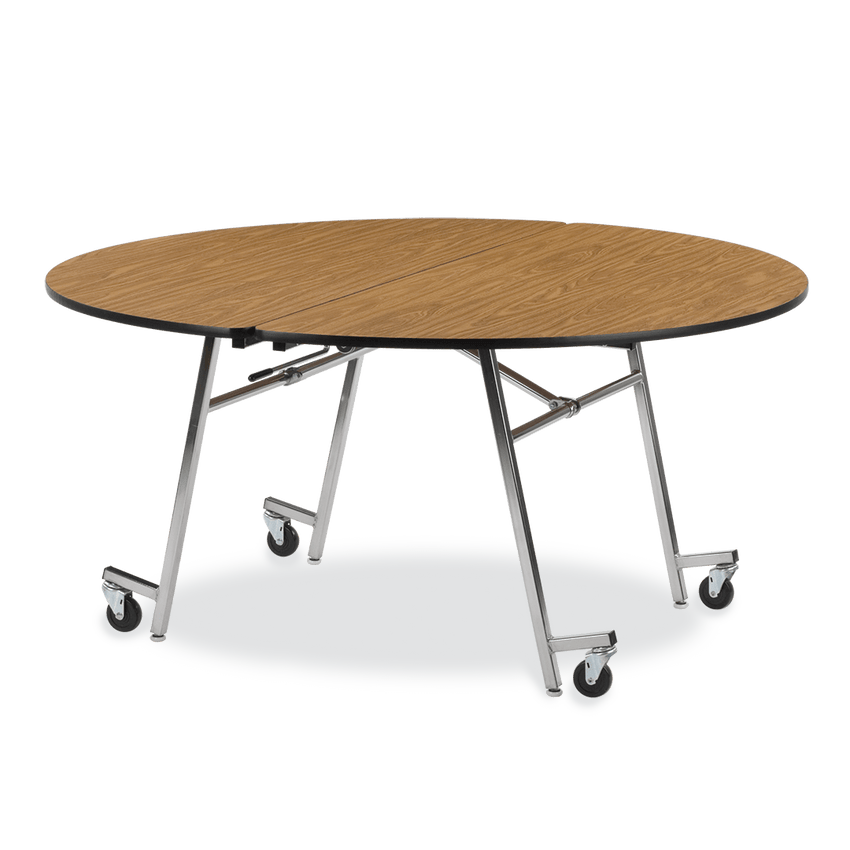 Virco MT60R - Round Mobile Folding Cafeteria Table - T-mold Edge - 60" Diameter x 29" Table Height - SchoolOutlet