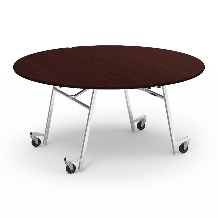Virco MT60R - Round Mobile Folding Cafeteria Table - T-mold Edge - 60" Diameter x 29" Table Height - SchoolOutlet