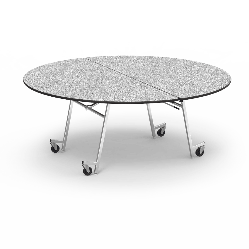 Virco MT72R - Round Mobile Folding Cafeteria Table - T-mold Edge - 72" Dia (Virco MT72R) - SchoolOutlet
