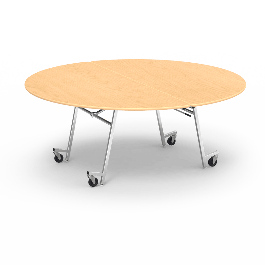Virco MT72R - Round Mobile Folding Cafeteria Table - T-mold Edge - 72" Dia (Virco MT72R) - SchoolOutlet