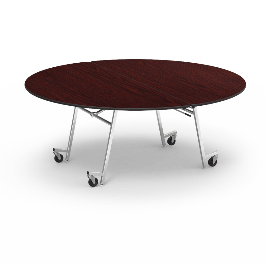 Virco MT72R - Round Mobile Folding Cafeteria Table - T-mold Edge - 72" Dia (Virco MT72R) - SchoolOutlet