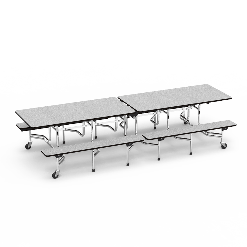 Virco MTB152710AEB - Mobile Bench Cafeteria Table 15"H x 10'L Bench Sure Edge, 27"H x30"W x 10'L (Virco MTB152710AEB) - SchoolOutlet