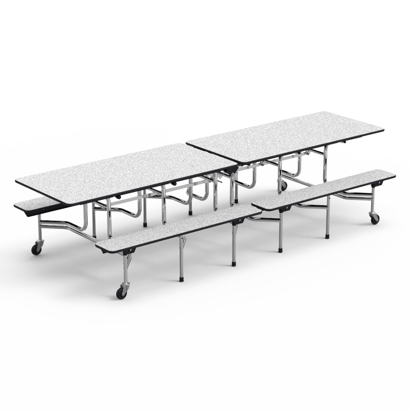 Virco MTB172910AEB - Mobile Bench Cafeteria Table - Sure Edge - 17"H x 10'L Bench, 29"H x 30"W x 120"L (Virco MTB172910AEB) - SchoolOutlet