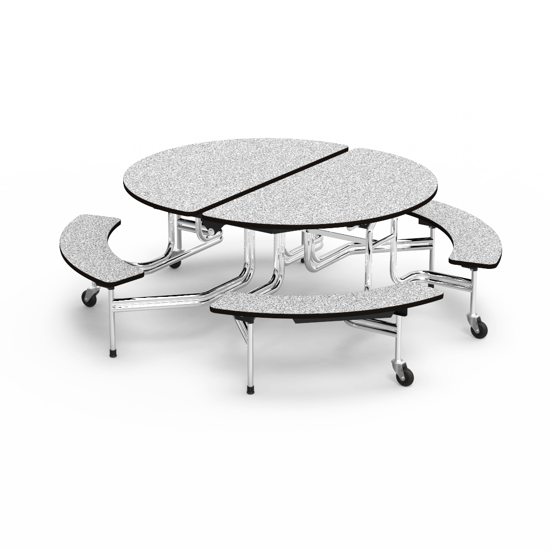 Virco MTBO15275AEB Oval Mobile Bench Table - Sure Edge Edge - 60" Diameter (Virco MTBO15275AEB) - SchoolOutlet