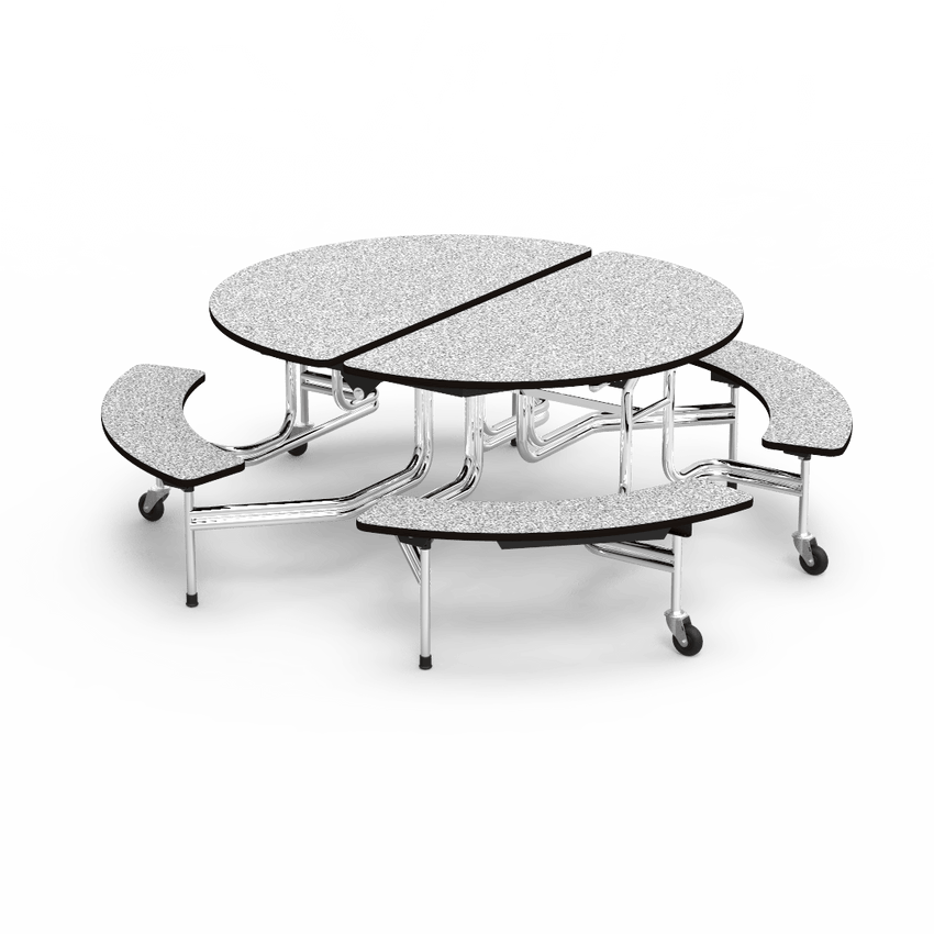 Virco MTBO15275AEB Oval Mobile Bench Table - Sure Edge Edge - 60" Diameter (Virco MTBO15275AEB) - SchoolOutlet