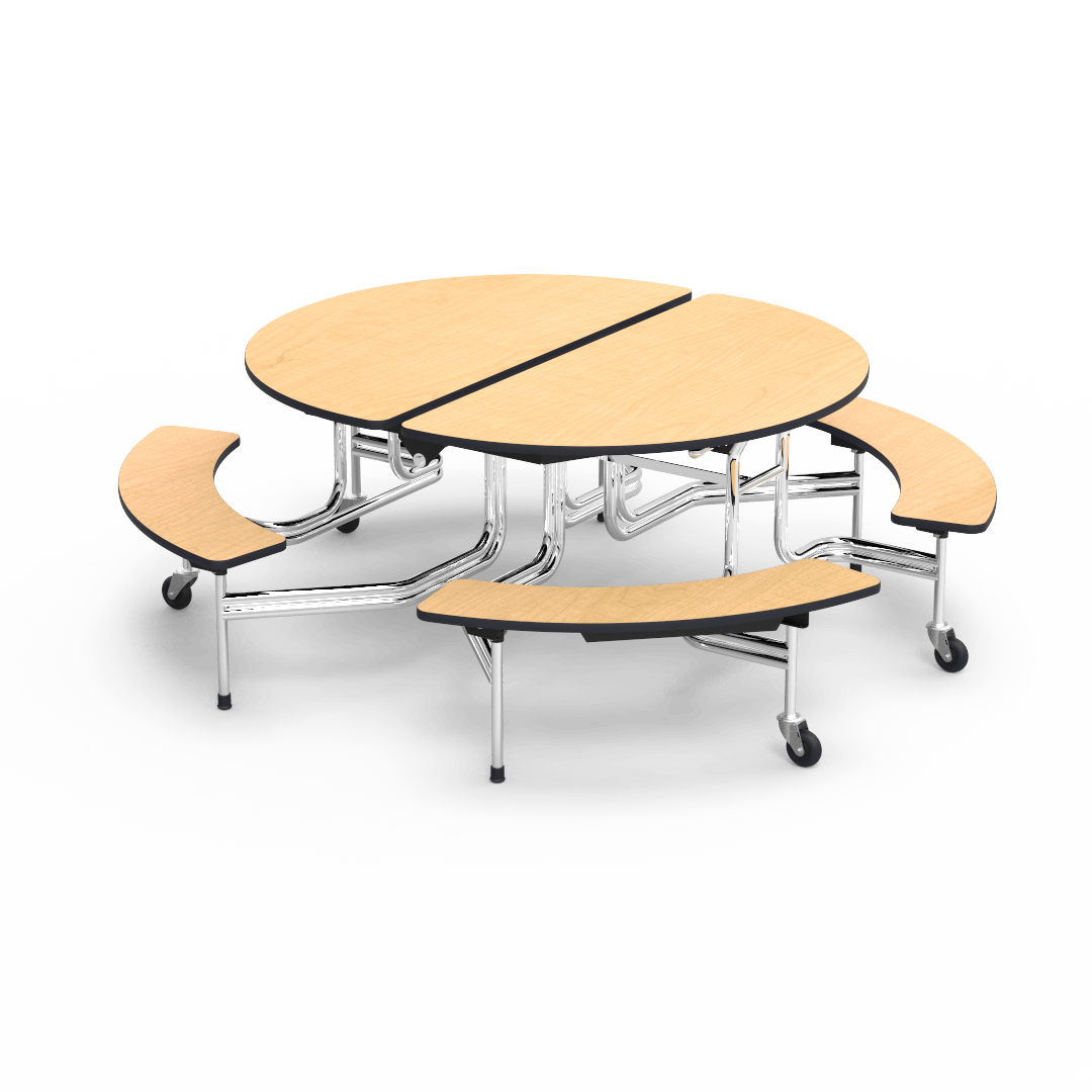 Virco MTBO15275AEB Oval Mobile Bench Table - Sure Edge Edge - 60" Diameter (Virco MTBO15275AEB) - SchoolOutlet