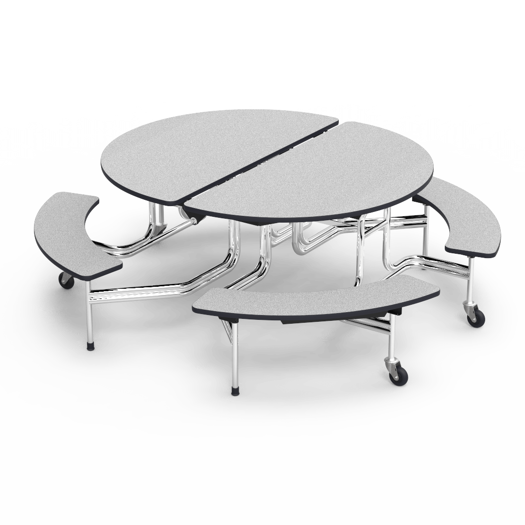 Virco MTBO17295 Oval Mobile Bench Table - T-mold Edge - 82"L x 77"W (Virco MTBO17295) - SchoolOutlet
