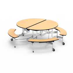 Virco MTBO17295AEB - Oval Mobile Bench Table - Sure Edge - 82"L x 77"W