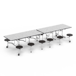 Virco MTS17291212 Student Lunchroom Table with 12 Stools for School Cafeterias, Mobile, Foldable with 30