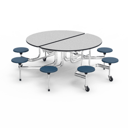 Virco MTSO172958 - Oval Mobile Stool Cafeteria Table - T-mold Edge - 17" Seat Height - 8 Stools (Virco MTSO172958)