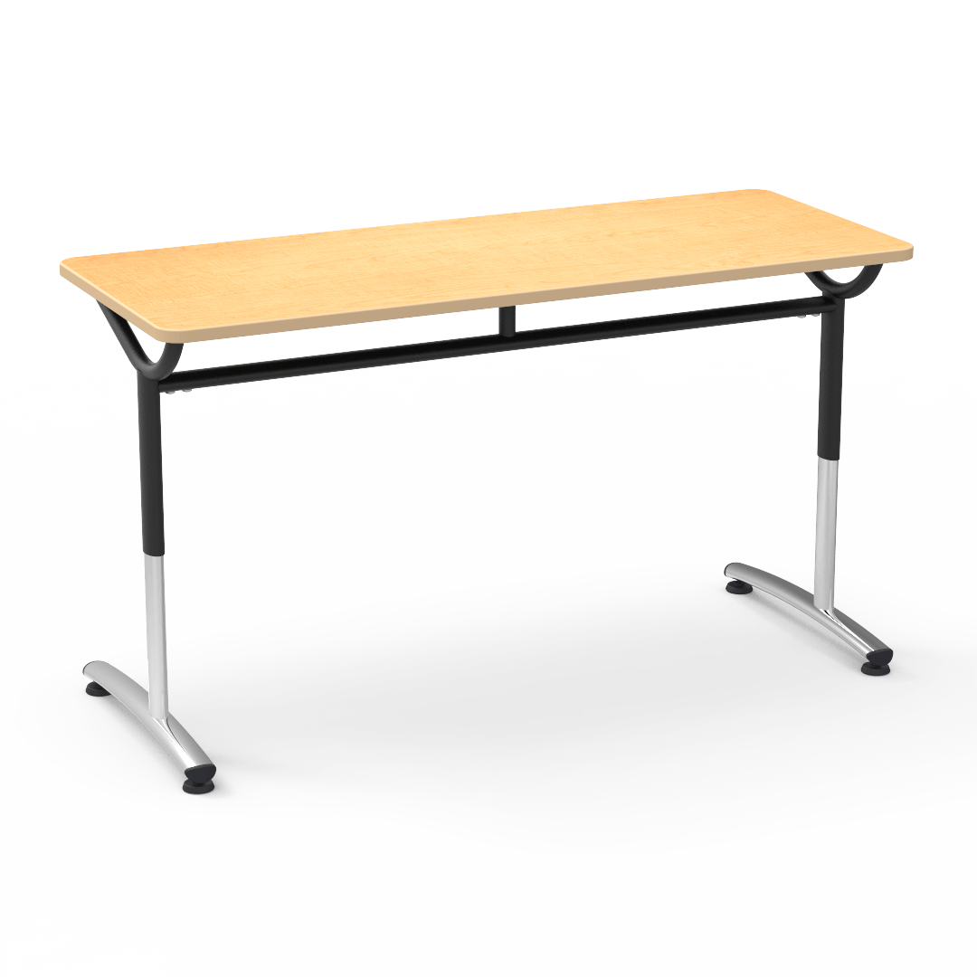 Virco TE24608YADJ - TEXT Series Adjustable Height Training Table - 24"W x 60"L (Virco TE24608YADJ) - SchoolOutlet