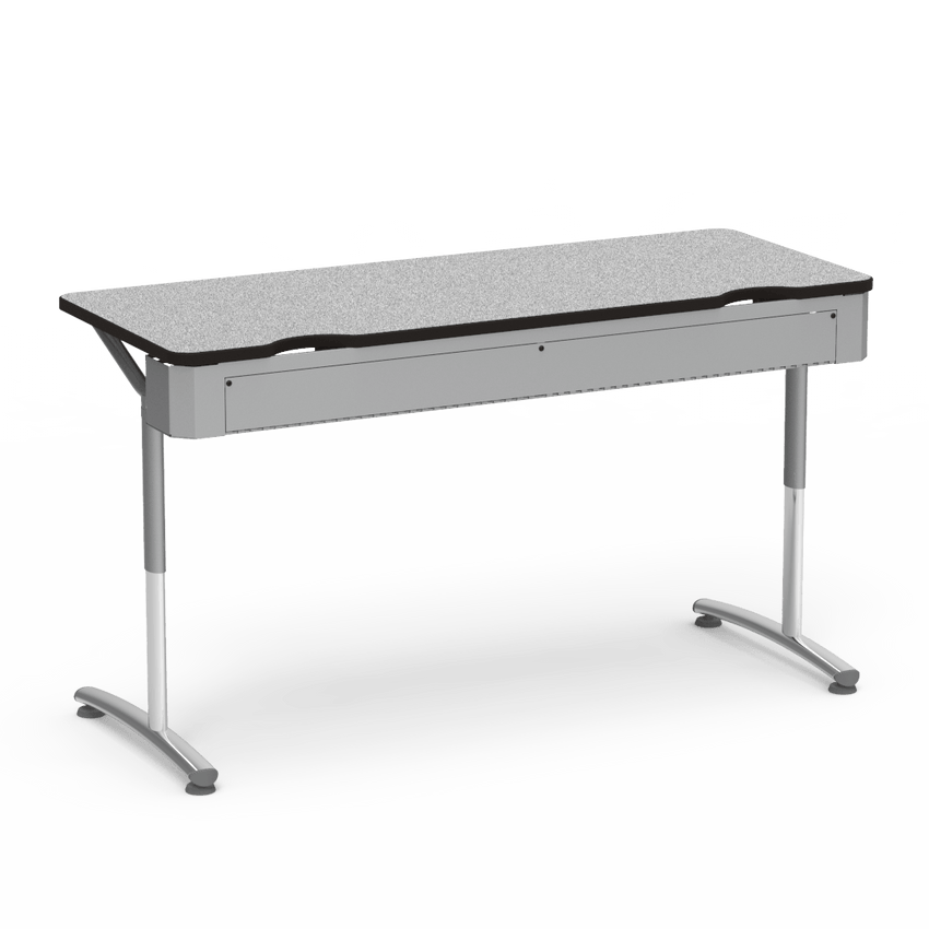 Virco TH24608YADJ - Text Series Hinged Wire Trough Tables - 24"W x 60"L - SchoolOutlet
