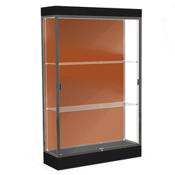 Waddell Edge 92 Lighted Floor Case w/ Harbor Back & Dark Bronze Frame - 48"W x 76"H x 20"D(Waddell WAD-92LFHB-BZ)