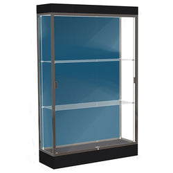 Waddell Edge 92 Lighted Floor Case w/ Slate Back & Dark Bronze Frame - 48"W x 76"H x 20"D(Waddell WAD-92LFSL-BZ)