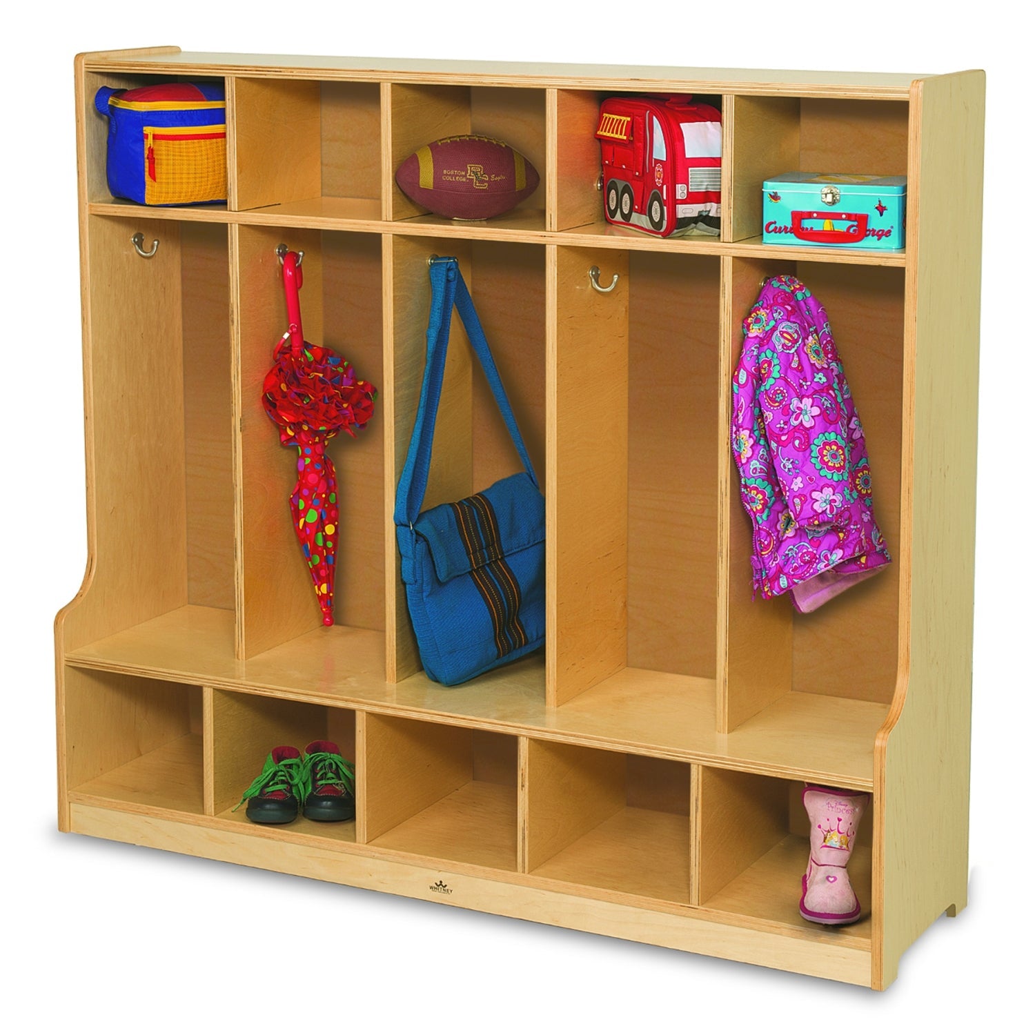 Whitney Brothers Five Section Seated Coat Locker(Whitney Brothers WHT-WB0192) - SchoolOutlet