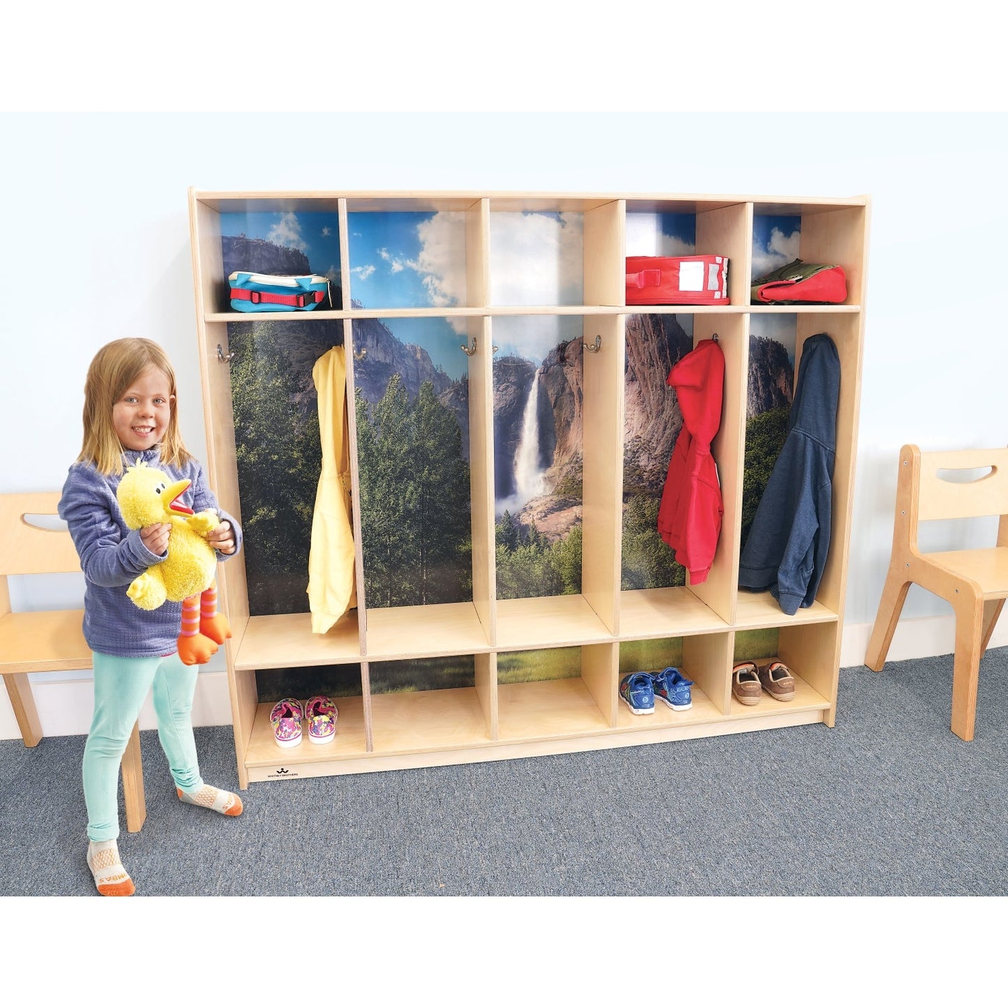 Whitney Brothers Nature View Five Section Coat Locker (WHT-WB0852) - SchoolOutlet