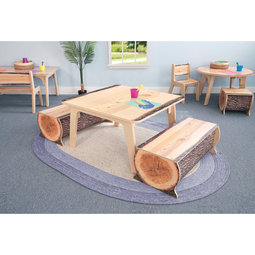 Whitney Brothers Nature View Live Edge Log Bench 12" Height - SchoolOutlet