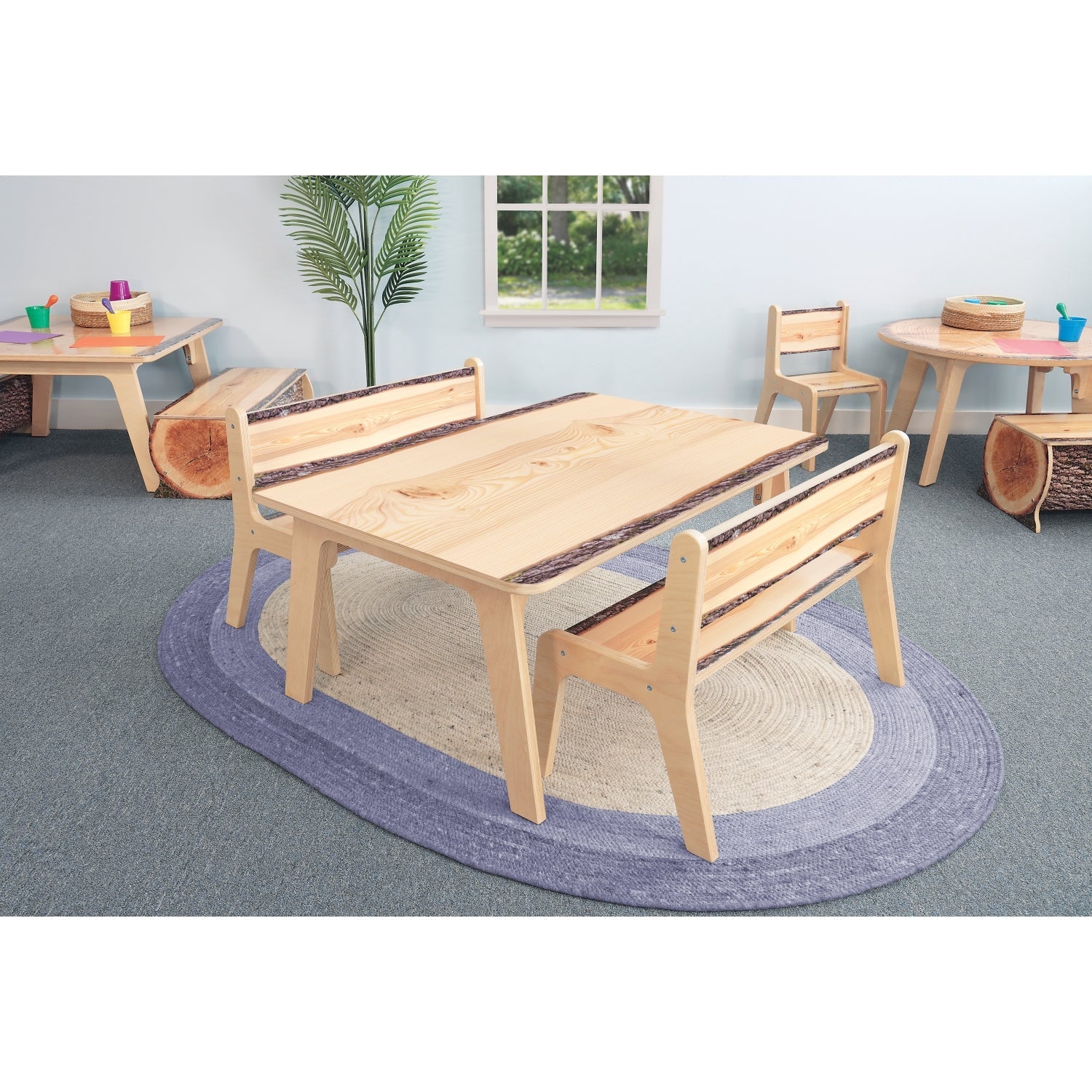 Whitney Brothers Nature View Live Edge Rectangle Table 20" Height - SchoolOutlet