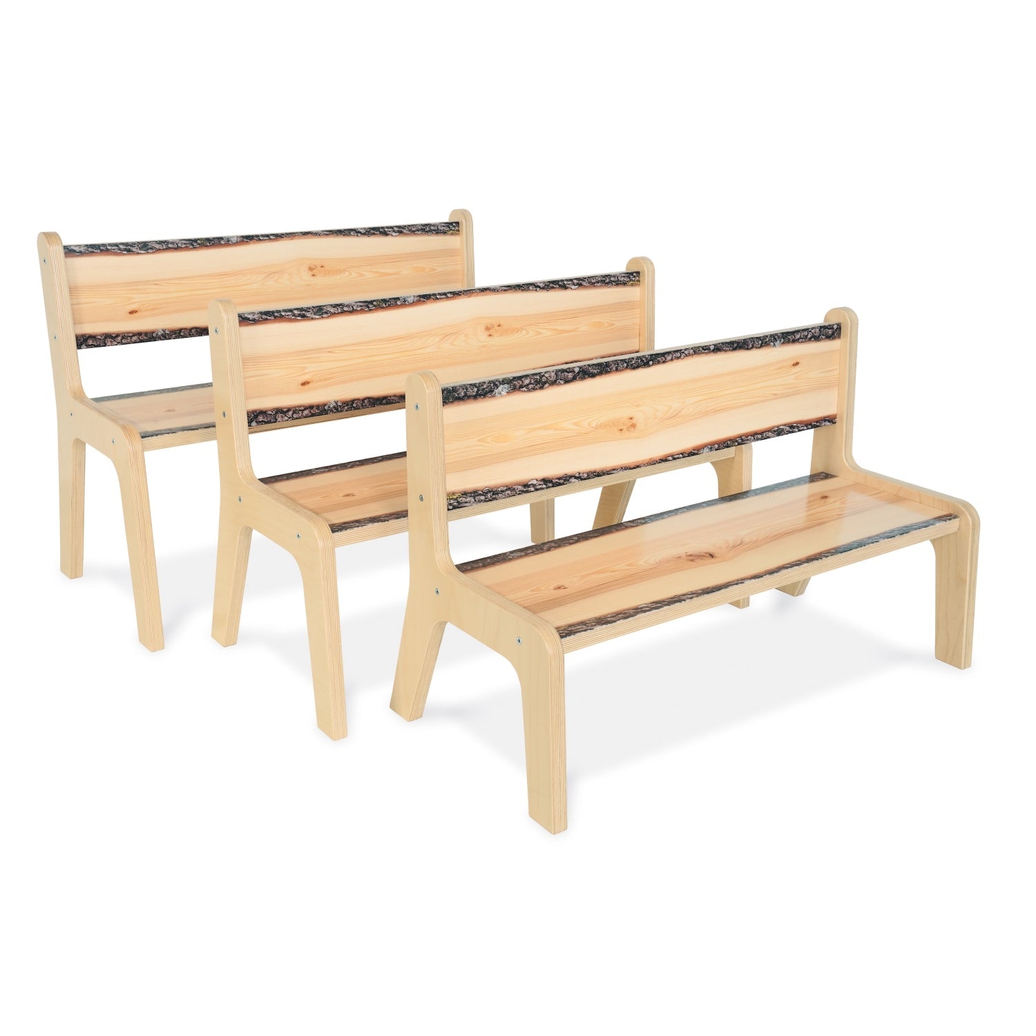 Whitney Brothers Nature View Live Edge Bench 10" Height - SchoolOutlet