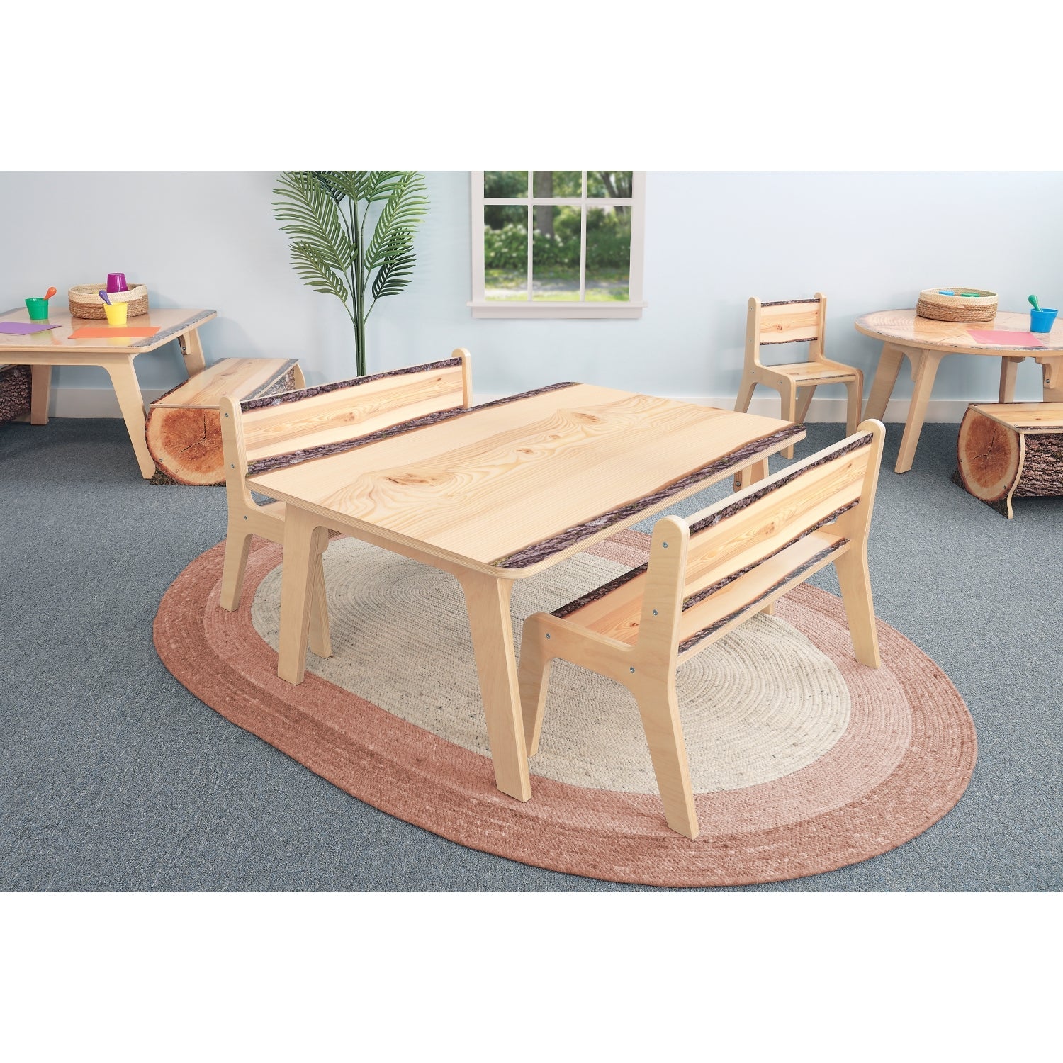 Whitney Brothers Nature View Live Edge Rectangle Table 18" Height - SchoolOutlet
